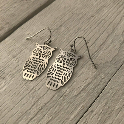Owl Filigree Earrings - Owlet Pair
